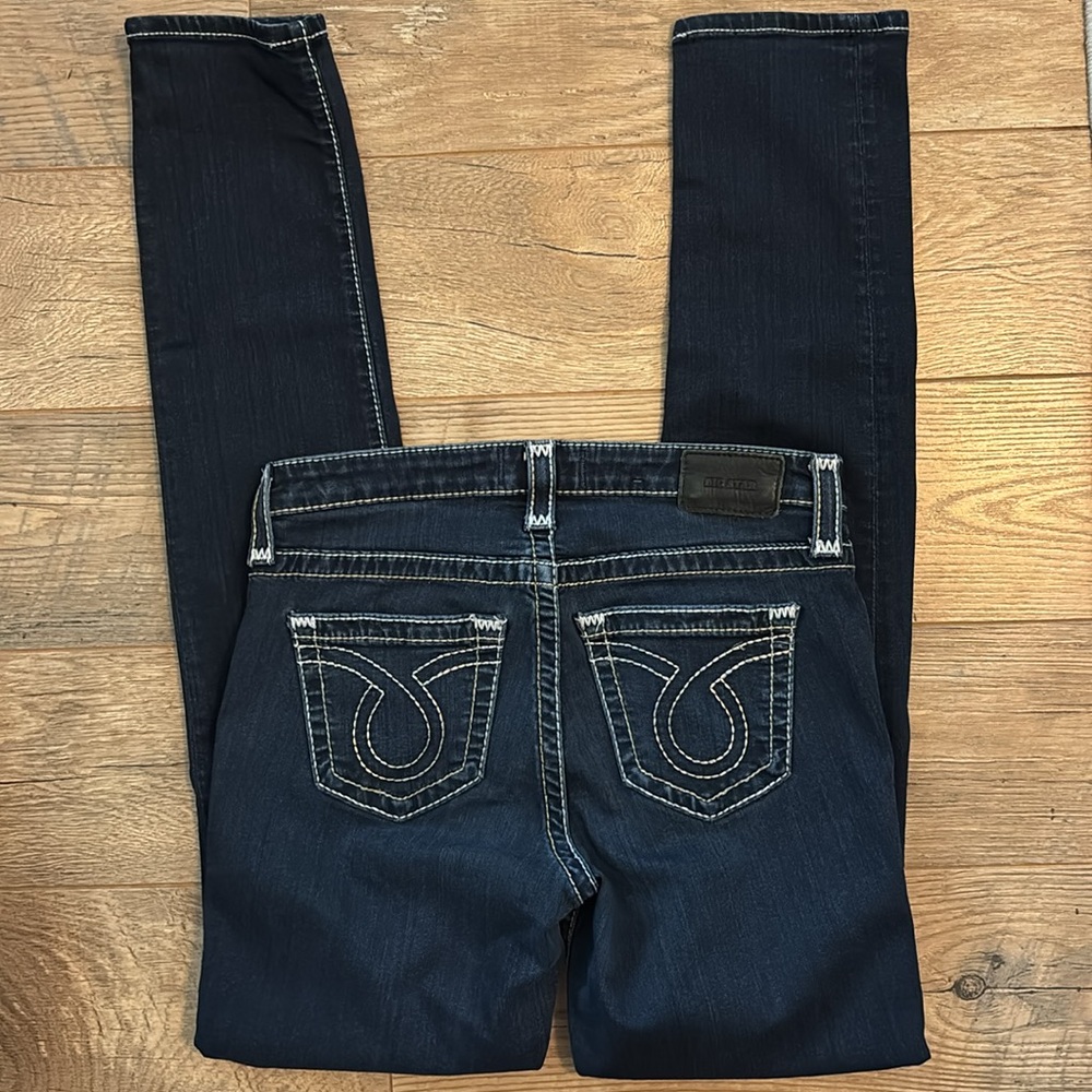 Big Star Maddie Skinny Jeans Womens 29 L Fit 29x33 Mid Rise Dark Denim Pants - Picture 9 of 11